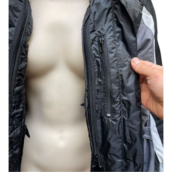 Bilt Cycling Wear Motorcycle Jacket Size M Gray Black Waterproof EUC Protection - Picture 5 of 10
